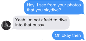 I just wanted to ask him about skydiving, but Charles had something else in mind. 