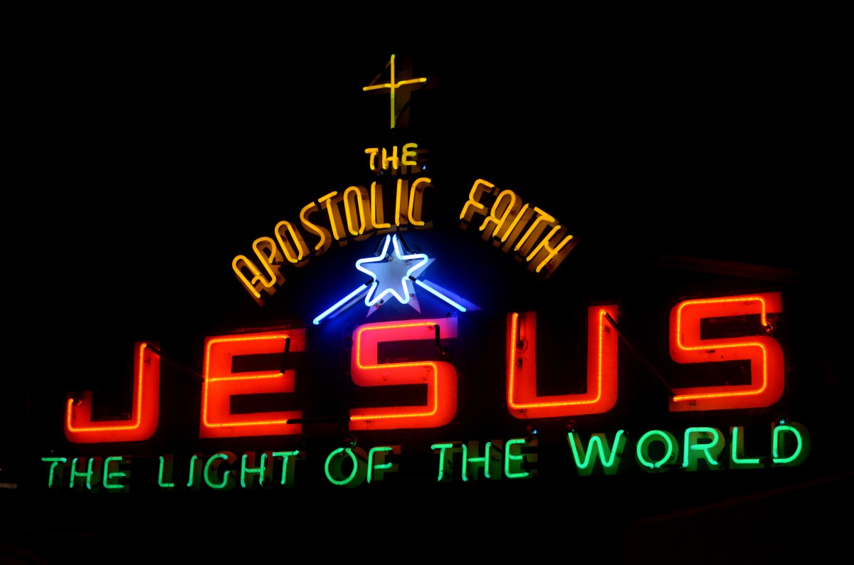 neon jesus sign