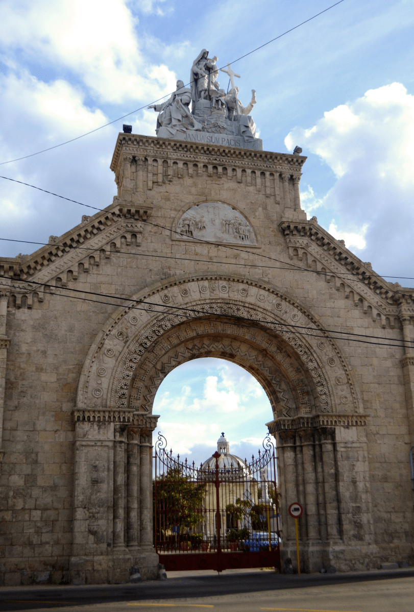 The entry gate to Necropolis is a majestic sight in the city.